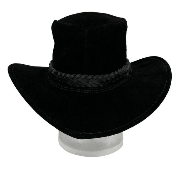 Kakadu Australia | Leather Black Hat with Braided Band Accent Size Large main image 6